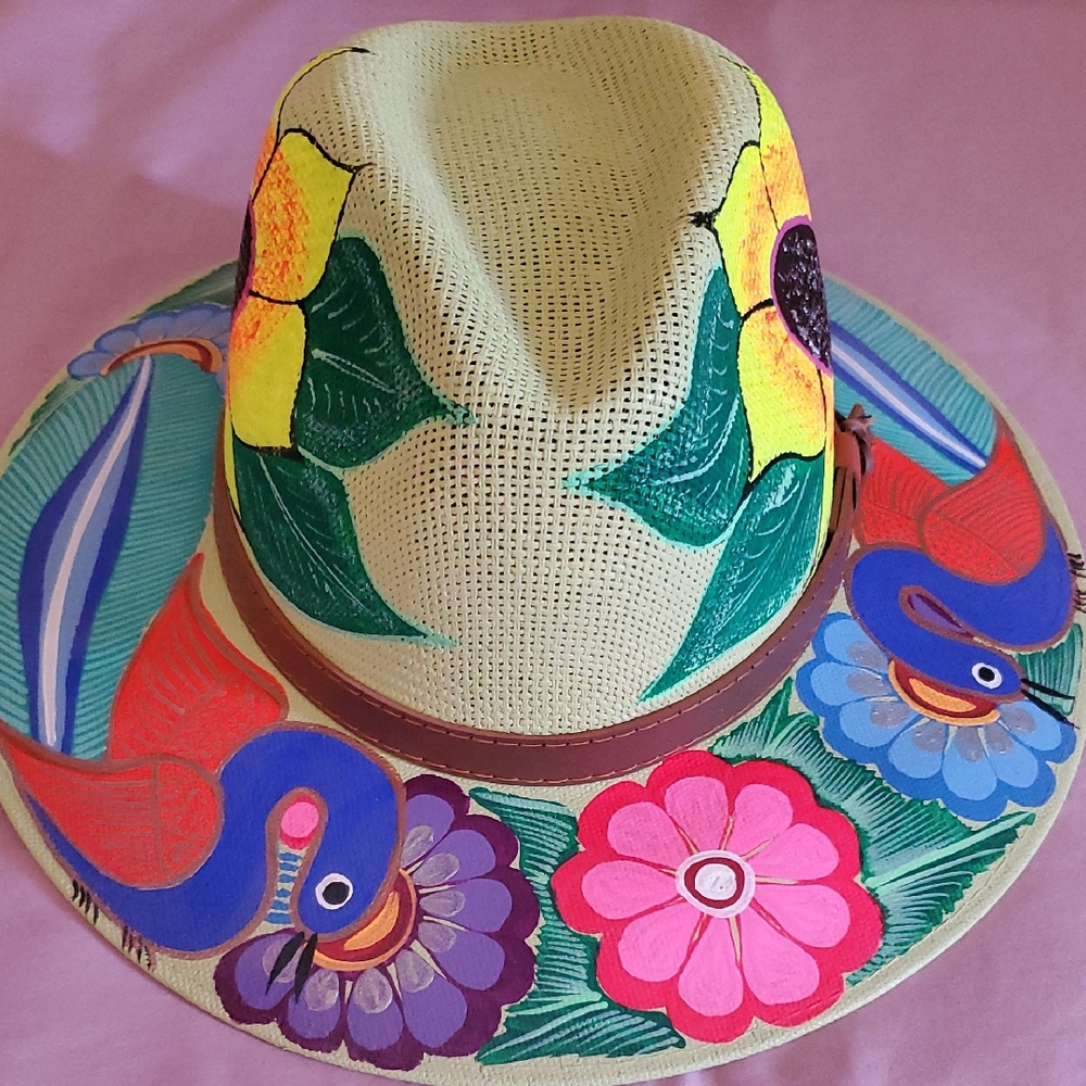 Colorful Hand-Painted Straw Hat